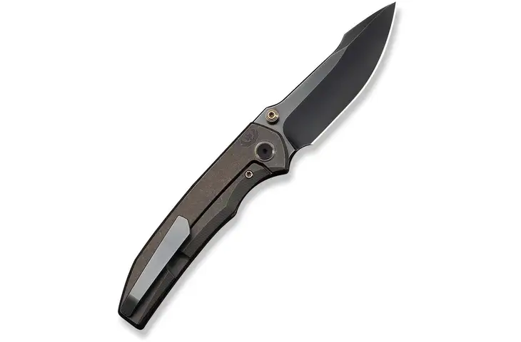 We Knife Co Ltd Ryson Thumb Stud Knife Bronze Titanium Handle 3.33inch Polished Gray Bohler M390 Bla - view 2